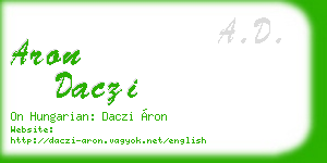 aron daczi business card